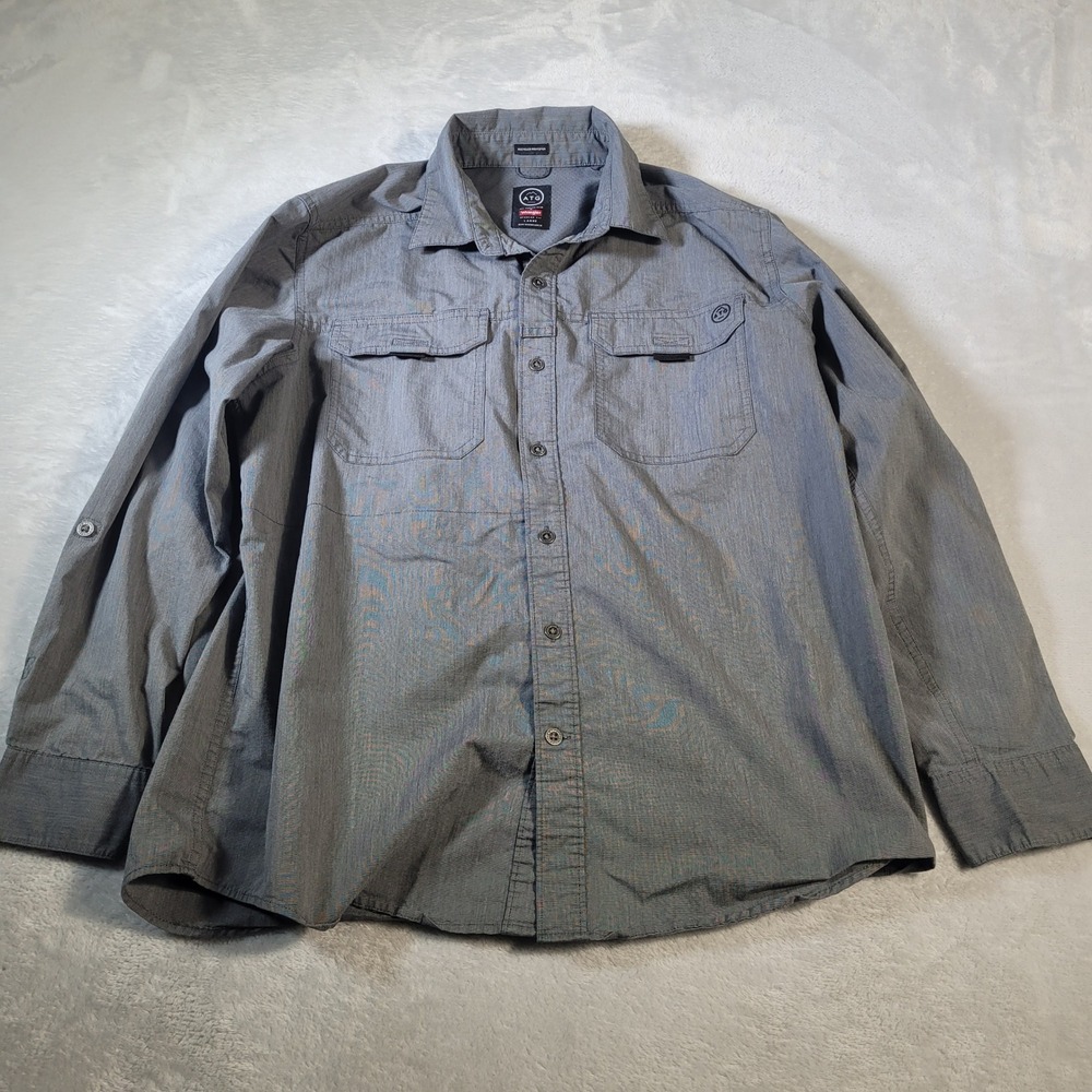 Wrangler ATG Shirt‎ Mens Large Gray Long Sleeve Button Down All Terrain Gear